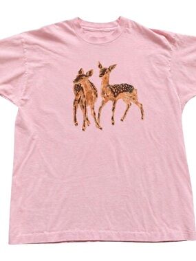 Light Pink Deer Graphic Tee